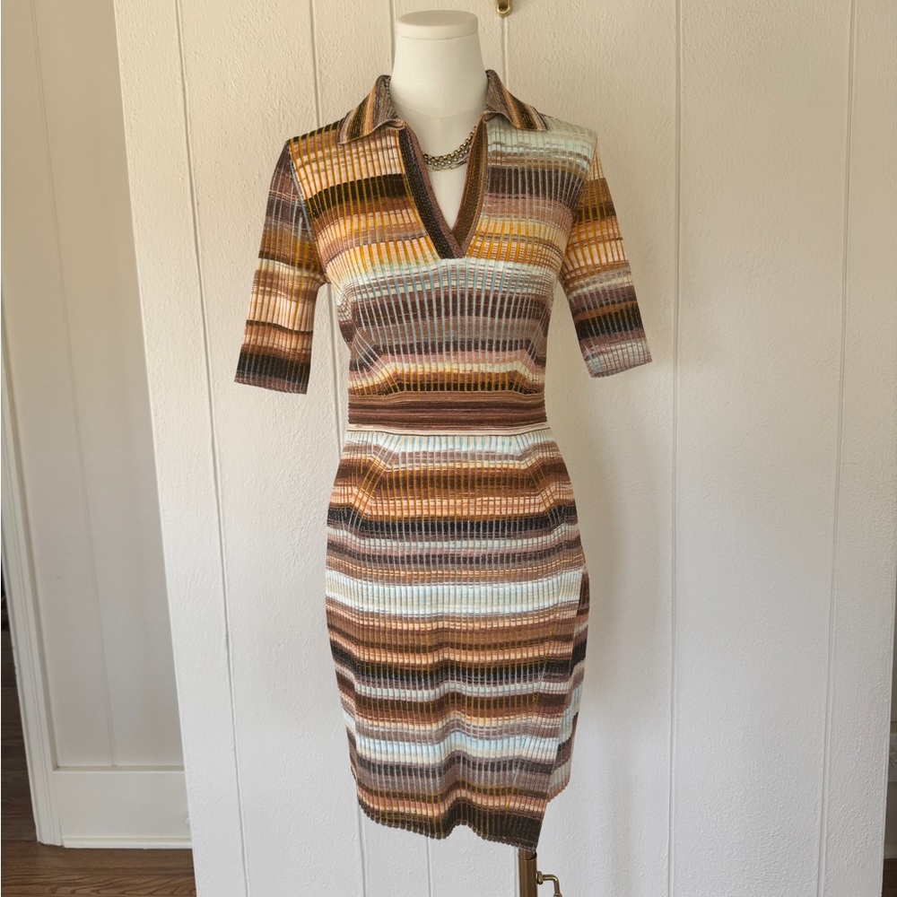 Jonathan Simkhai solana polo mini dress - thorn space dye